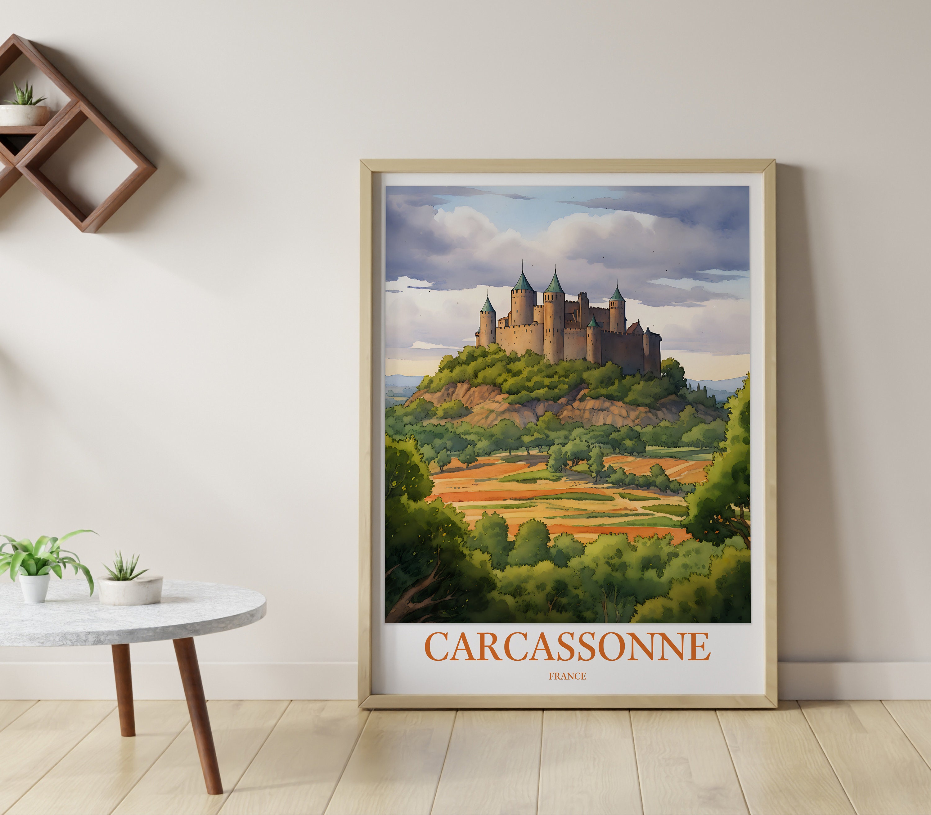 Affiche Décorative Carcassonne - Style Street Art - Format 50 X 70 Cm - Neuf Sous Tube