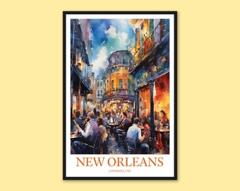 New Orleans French Quarter Art Print: Louisiana Travel Poster