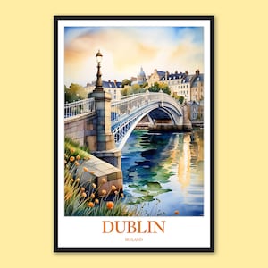 Dublin Travel Print: Ha&#39;penny Bridge, Ireland Wall Art