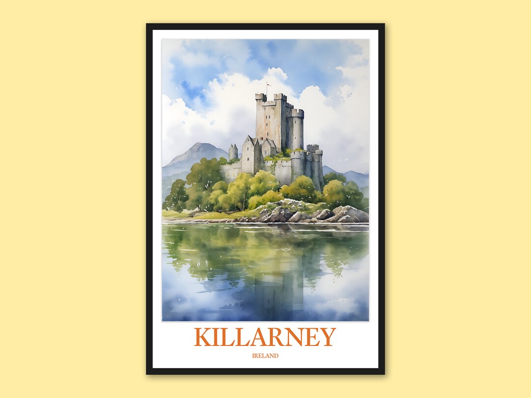 Killarney Ireland Travel Poster: Ross Castle Wall Art - Etsy