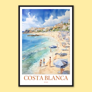 Costa Blanca Print Costa Blanca Travel Print Wall Art Costa Blanca Poster Costa Blanca Wall Decor Costa Blanca Coast Travel Wall Art Spain