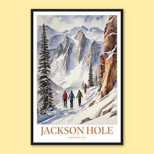 Jackson Hole Reiseplakat: Wyoming Wand Kunstdruck