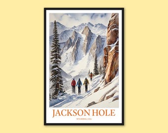 Póster de viaje de Jackson Hole: Impresión artística mural de Wyoming
