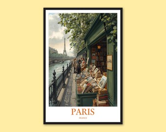 Print Parijs Eiffeltoren: Frankrijk reisposterkunst