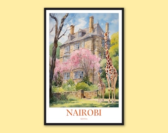 Nairobi Print Art Nairobi Poster Nairobi Wall Art Nairobi Wall Decor Nairobi Travel Wall Art Kenya Wall Art Nairobi Gift Nairobi Art Lover