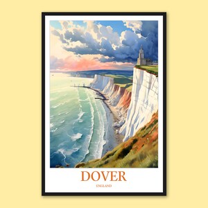 Dover White Cliffs Travel Poster: England Wall Art
