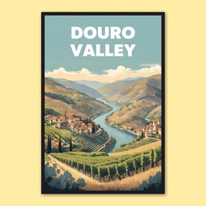 Douro Valley Travel Poster: Portugal Vineyard Wall Art