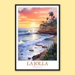 La Jolla Wall Art La Jolla Poster La Jolla Print Art La Jolla Wall Decor La Jolla Travel Wall Art San Diego Art La Jolla Art La Jolla Sunset