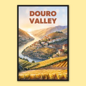 Douro Valley Travel Poster: Portugal Vineyard Wall Art
