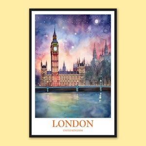 London Travel Poster: Big Ben England Wall Art