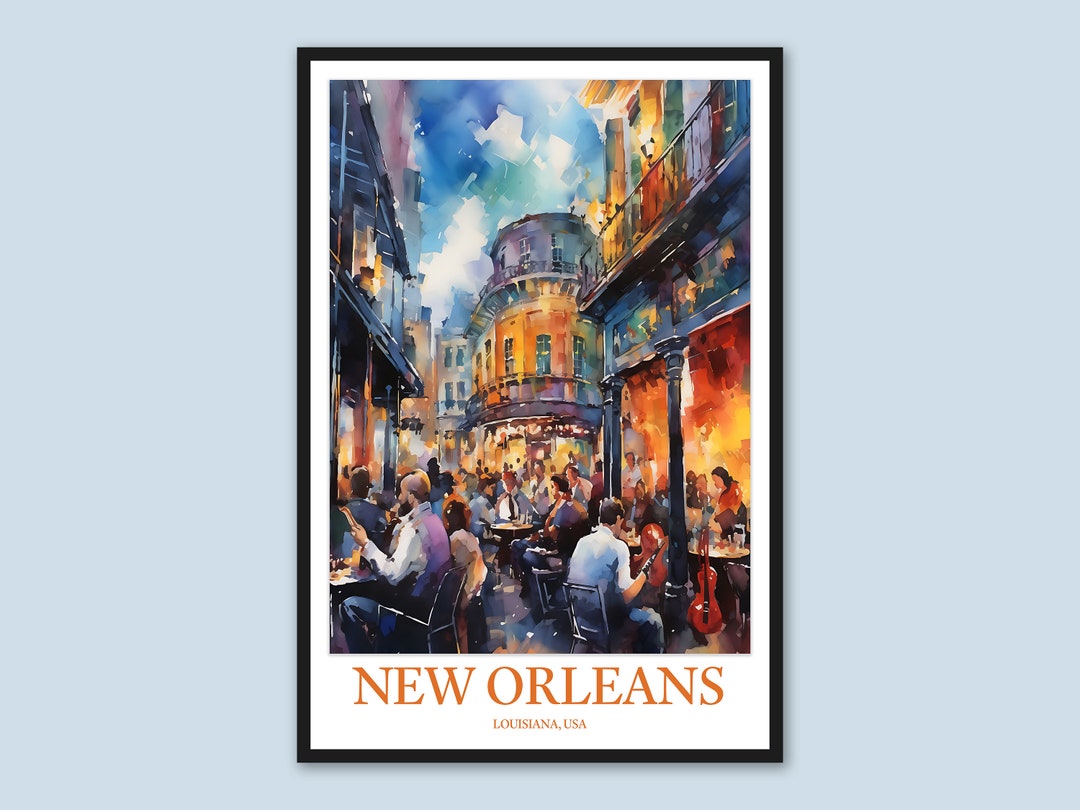 New Orleans Print Art French Quarter Poster New Orleans Wall Art New ...