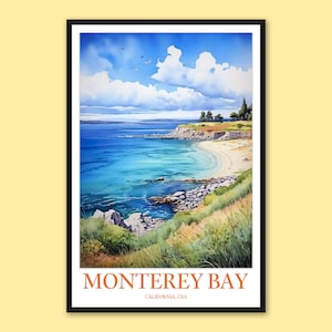 Monterey Bay Travel Poster: Coastal Wall Art Print