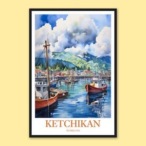 Ketchikan Alaska Harbor Print: Travel Wall Art