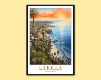 La Jolla Travel Poster: San Diego Coastal Art Print