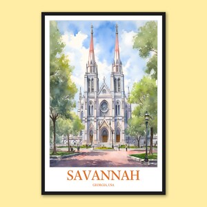 Savannah Poster Savannah Print Savannah Wall Decor Savannah Travel Print Wall Art Savannah Travel Wall Art Georgia Wall Art Gift Lover