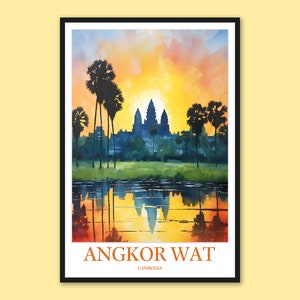 Angkor Wat Poster Angkor Wat Temple Wall Art Angkor Wat Print Angkor Wat Wall Decor Angkor Wat Buddhist Art Travel Cambodia Art Gift Lover