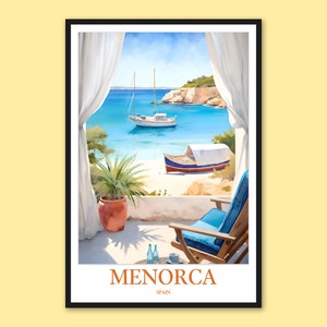 Menorca Travel Poster: Spain Wall Art Print