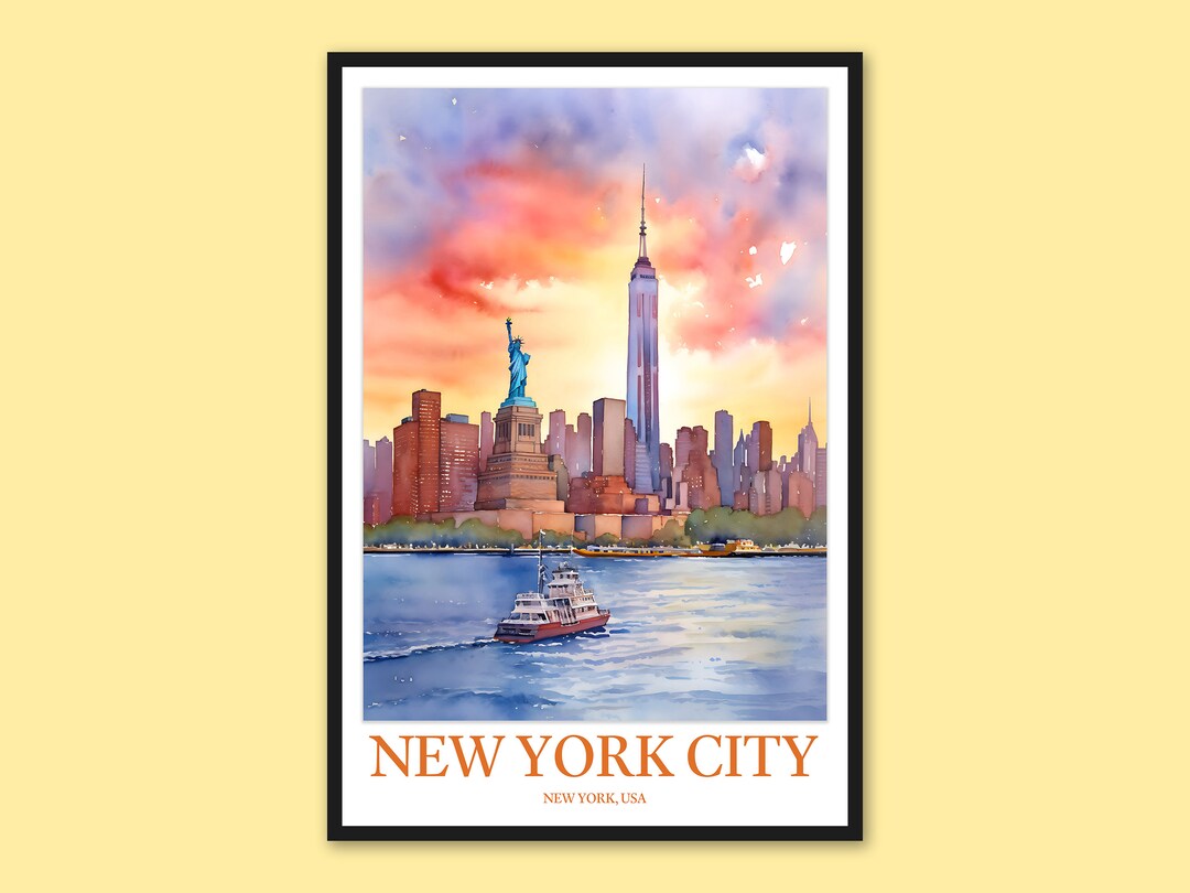 Statue of Liberty Print Art New York Poster New York Wall Art New York ...