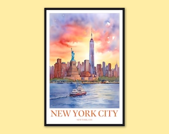 Statue of Liberty Print: New York City Travel Poster