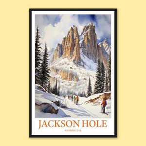 Jackson Hole Reiseposter: Wyoming Ski Kunstdruck