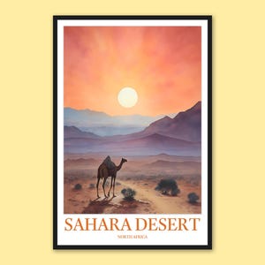 Sahara Desert Travel Poster: Nordafrika Wandkunst