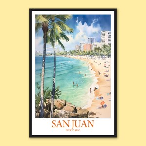 San Juan Wall Decor San Juan Travel Wall Art San Juan Poster San Juan Travel Print Wall Art San Juan Print Puerto Rico Wall Art Caribbean