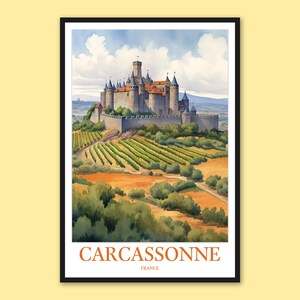 Carcassonne Travel Print Wall Art Carcassonne Cartel Carcassonne Impresión Carcassonne Decoración Carcassonne Viajes Pared Arte Francia Arte Regalo Amante