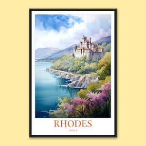Rhodes Poster Rhodes Print Art Rhodes Wall Art Rhodes Wall Decor Rhodes Travel Wall Art Greece Wall Art Rhodes Gift Rhodes Art Rhodes Island