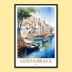 Costa Brava Print: Spain Travel Poster, Coastal Village Wall Art