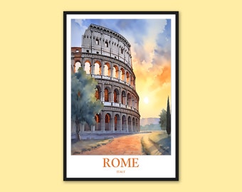 Rome Colosseum Print: Italy Travel Wall Art