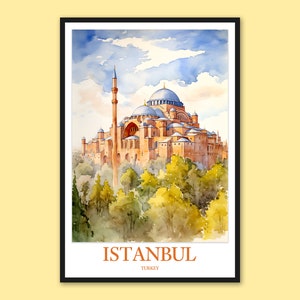 Istanbul Hagia Sophia Print: Turkey Travel Poster