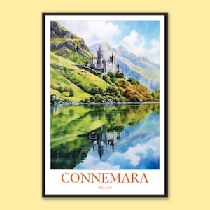 Connemara Ireland Print: Kylemore Abbey Travel Poster