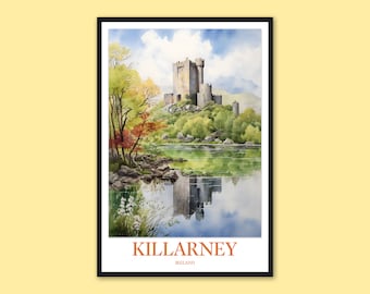 Killarney Ireland Print: Ross Castle Travel Poster