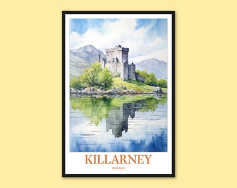 Killarney Ireland Travel Print: Ross Castle Wall Art