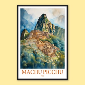 Machu Picchu Travel Poster: Peru Wall Art Print