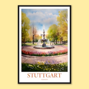 Stuttgart Travel Wall Art Stuttgart Print Art Stuttgart Poster Stuttgart Wall Art Stuttgart Wall Decor Germany Wall Art Stuttgart Gift Lover