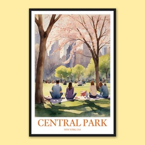 Póster de viaje de Central Park: Arte mural de la ciudad de Nueva York