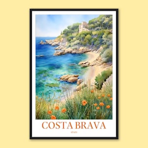 Costa Brava Travel Poster: Spain Coastal Wall Art