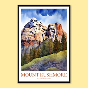 Mount Rushmore Wall Art Mount Rushmore Poster Mount Rushmore Print Art Mount Rushmore Presidents Wall Decor Mount Rushmore National Memorial