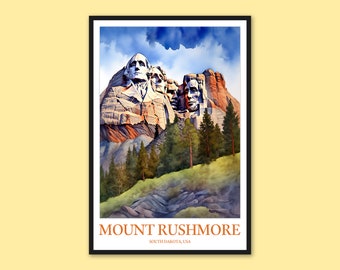 Mount Rushmore Print: South Dakota Travel Poster