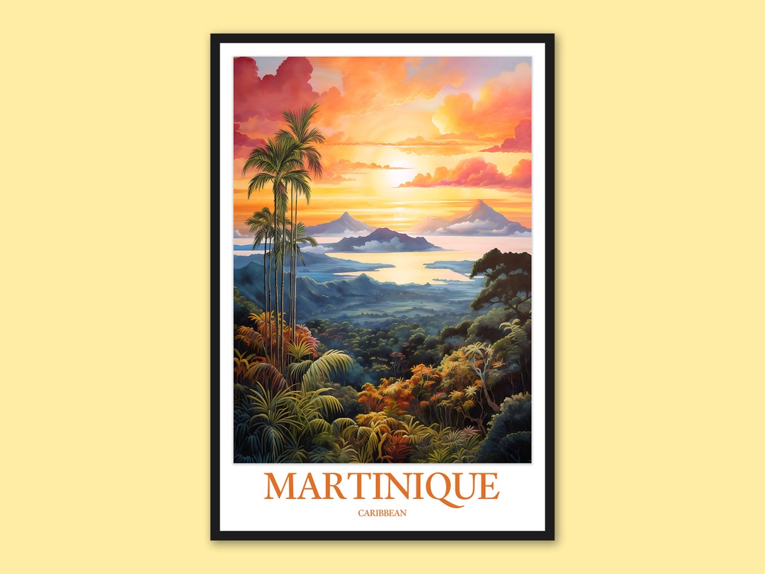 Martinique Print Martinique Poster Martinique Travel Print Wall Art Martinique Wall Decor Travel ...