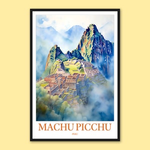 Machu Picchu Travel Poster: Peru Wall Art Print