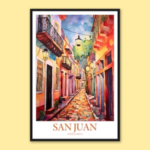 San Juan Wall Decor San Juan Print San Juan Travel Wall Art San Juan Poster San Juan Travel Print Wall Art Puerto Rico Wall Art Old San Juan