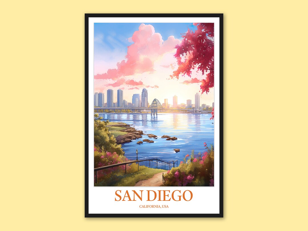 San Diego Wall Art San Diego Poster San Diego Print Art San Diego Wall ...