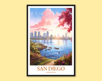San Diego Travel Poster, California Wall Art, San Diego Print, Canvas ...