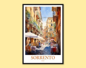 Sorrento impresión Sorrento cartel Sorrento decoración Sorrento pared arte Sorrento viaje pared arte Italia arte Sorrento Piazza Tasso amante mediterráneo