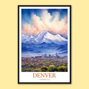 Denver Skyline Print: Colorado Mountain Travel Poster