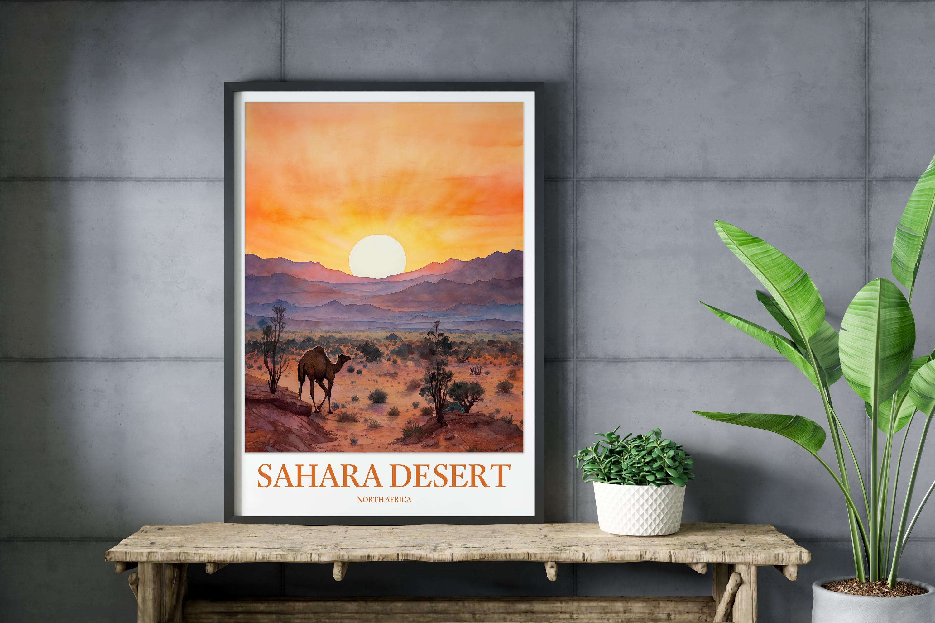 Sahara Desert Travel Poster: North Africa Wall Art - Etsy