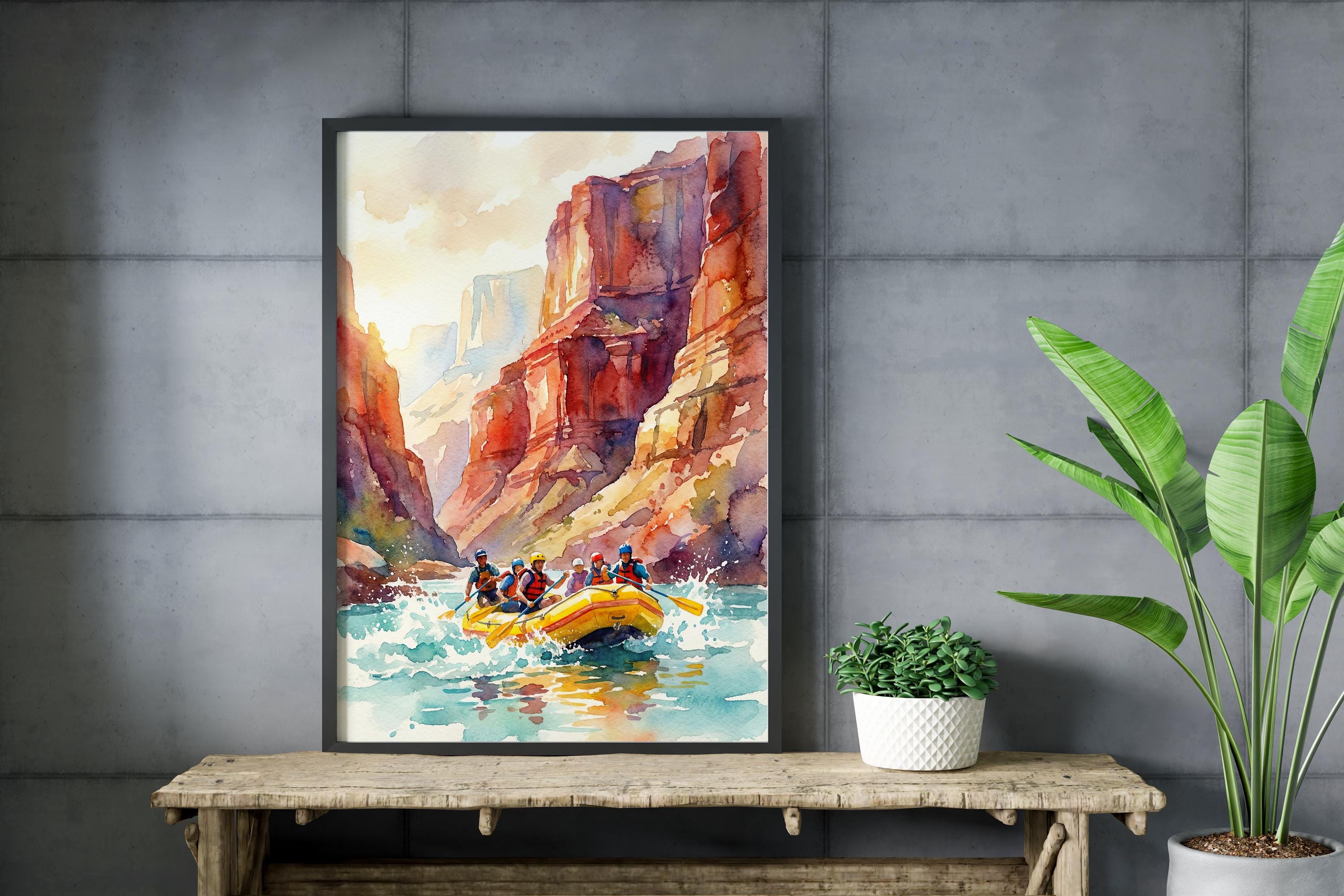 Grand Canyon Travel Poster Wall Art Whitewater Rafting Art Print