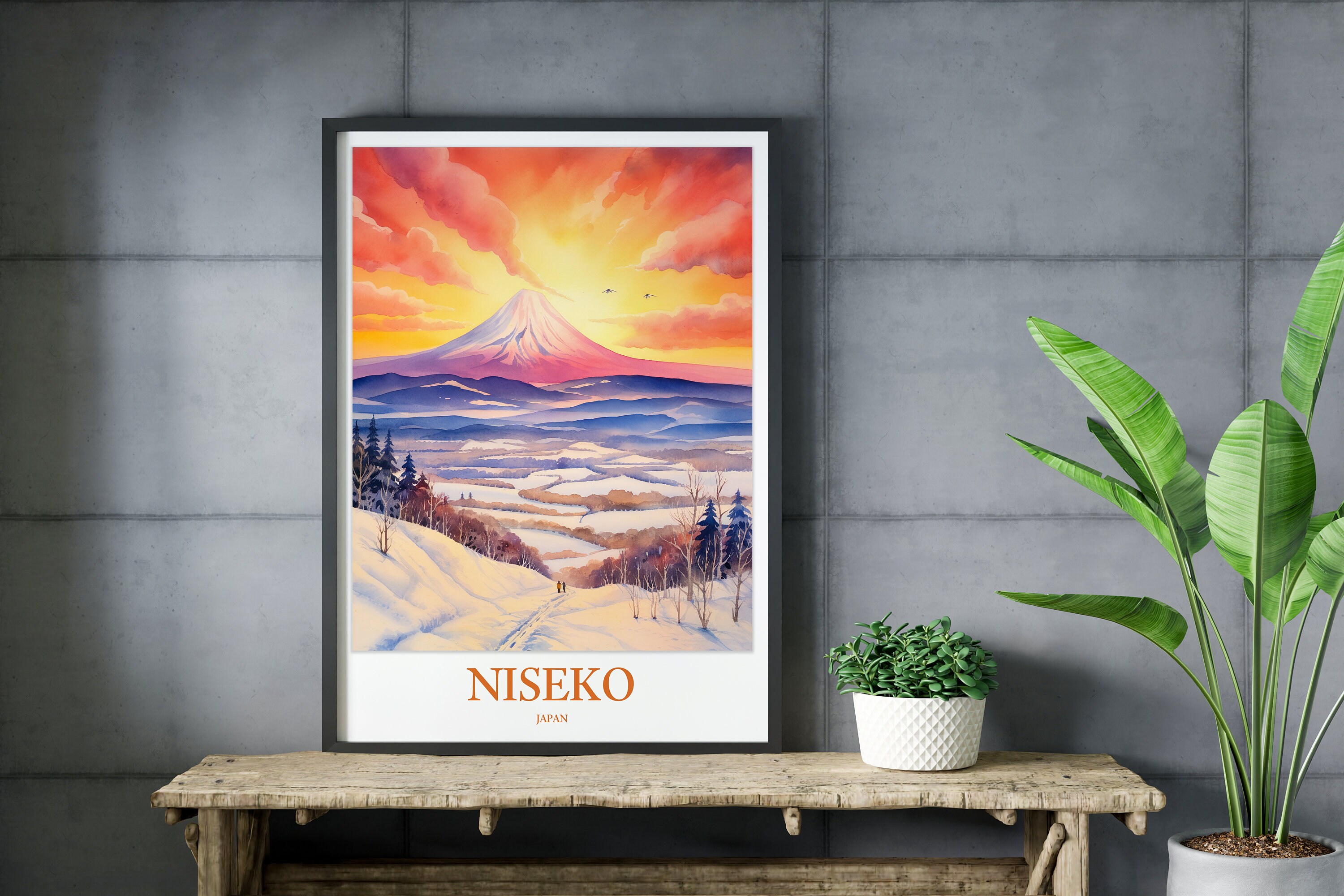 Niseko Japan Travel Poster: Mount Yotei Winter Print - Etsy